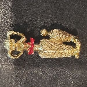 Vintage happy dog brooch